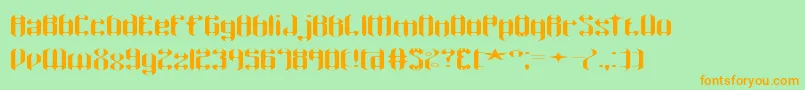 WyvernWydeBrk-Schriftart – Orangefarbene Schriften auf grünem Hintergrund