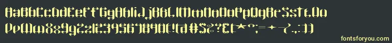 WyvernWydeBrk Font – Yellow Fonts on Black Background