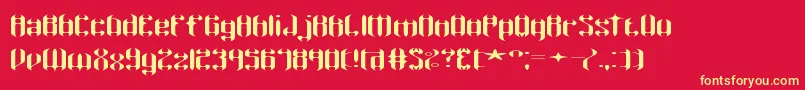 WyvernWydeBrk Font – Yellow Fonts on Red Background