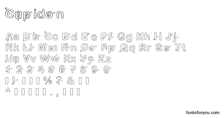 Шрифт Cupidon – алфавит, цифры, специальные символы
