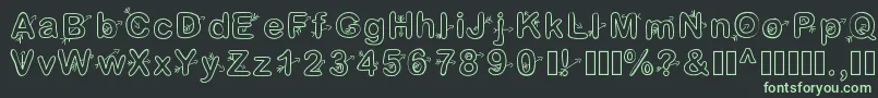 フォントCupidon – 黒い背景に緑の文字