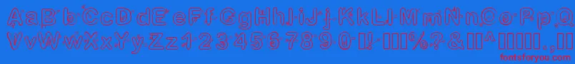 Cupidon Font – Red Fonts on Blue Background