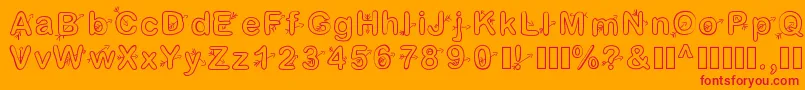 Cupidon Font – Red Fonts on Orange Background