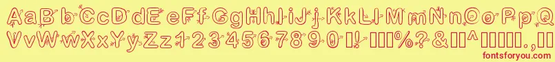 Cupidon Font – Red Fonts on Yellow Background