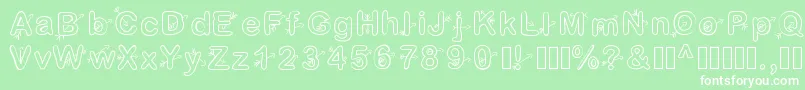 Cupidon-Schriftart – Weiße Schriften auf grünem Hintergrund