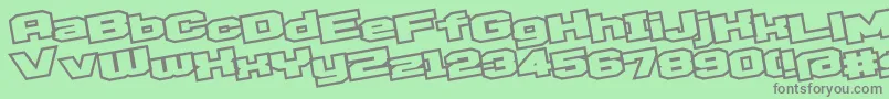 Fonte D3egoistismOL – fontes cinzas em um fundo verde