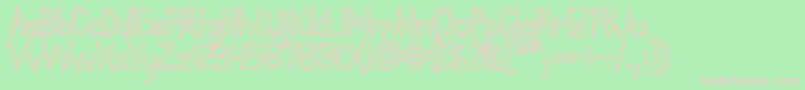 フォントSpliffs – 緑の背景にピンクのフォント