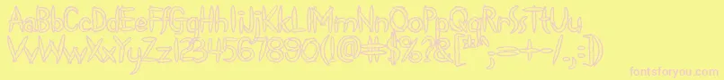 フォントSpliffs – ピンクのフォント、黄色の背景