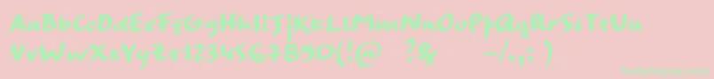 StrangewaysBoldSample Font – Green Fonts on Pink Background