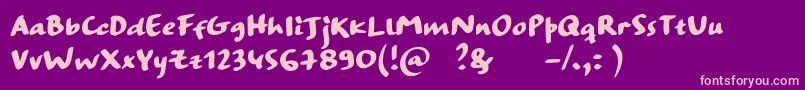 StrangewaysBoldSample Font – Pink Fonts on Purple Background