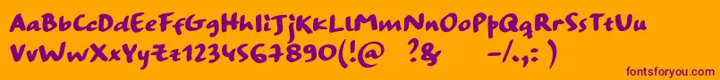 StrangewaysBoldSample Font – Purple Fonts on Orange Background