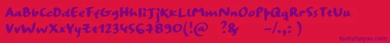 StrangewaysBoldSample Font – Purple Fonts on Red Background