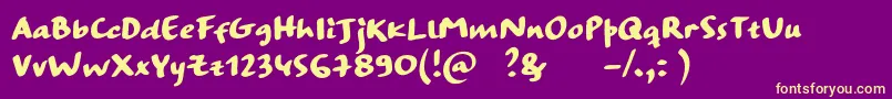StrangewaysBoldSample Font – Yellow Fonts on Purple Background