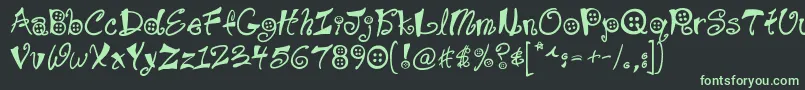 Buttons Font – Green Fonts on Black Background