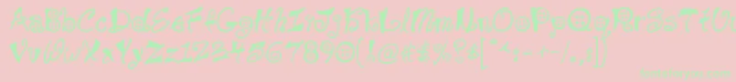 Buttons Font – Green Fonts on Pink Background