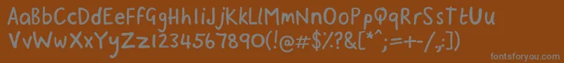 Weitere Informationen zur Binx-Schriftart Binx-Schriftart – Graue Schriften auf braunem Hintergrund