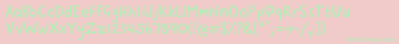 Fonte Binx – fontes verdes em um fundo rosa