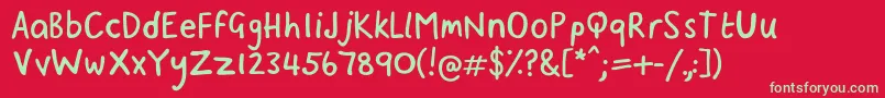 フォントBinx – 赤い背景に緑の文字