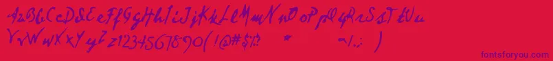 DearTheo2 Font – Purple Fonts on Red Background