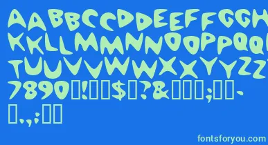 Cheaph font – Green Fonts On Blue Background
