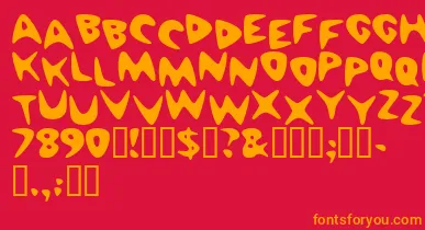 Cheaph font – Orange Fonts On Red Background