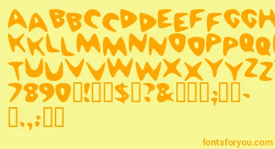 Cheaph font – Orange Fonts On Yellow Background