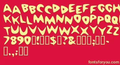 Cheaph font – Yellow Fonts On Red Background
