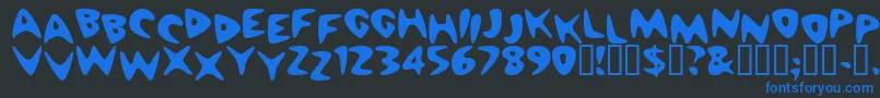 Cheaph-Schriftart – Blaue Schriften auf schwarzem Hintergrund