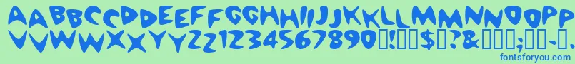 Cheaph Font – Blue Fonts on Green Background