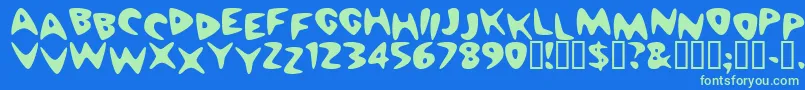 Cheaph Font – Green Fonts on Blue Background