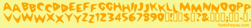 Cheaph-Schriftart – Orangefarbene Schriften auf gelbem Hintergrund