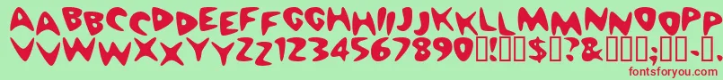 Cheaph Font – Red Fonts on Green Background