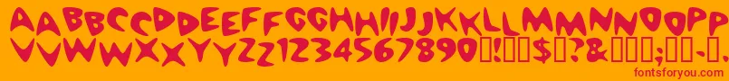 Cheaph Font – Red Fonts on Orange Background