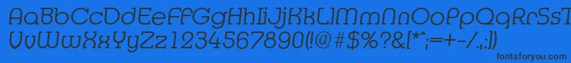 MexicoserialLightItalic Font – Black Fonts on Blue Background