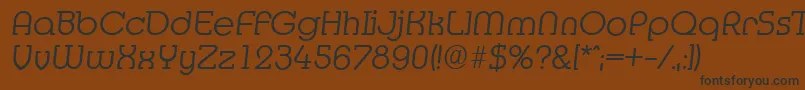 Шрифт MexicoserialLightItalic – чёрные шрифты на коричневом фоне
