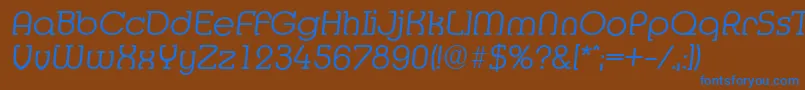 MexicoserialLightItalic-fontti – siniset fontit ruskealla taustalla