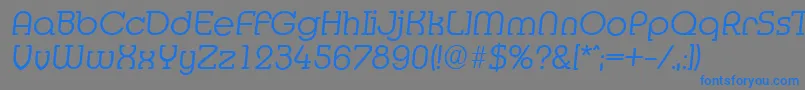 MexicoserialLightItalic Font – Blue Fonts on Gray Background