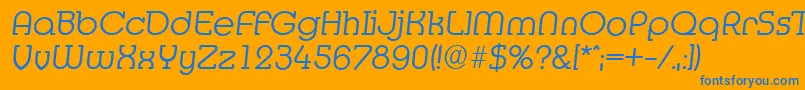 MexicoserialLightItalic Font – Blue Fonts on Orange Background