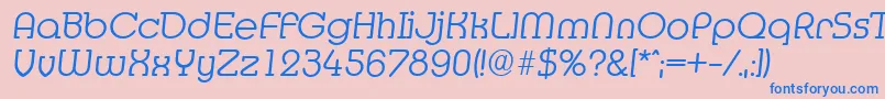 Шрифт MexicoserialLightItalic – синие шрифты на розовом фоне