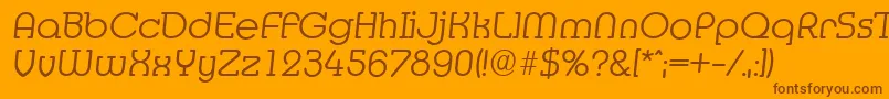 Шрифт MexicoserialLightItalic – коричневые шрифты на оранжевом фоне
