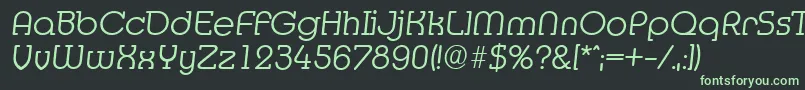 MexicoserialLightItalic Font – Green Fonts on Black Background