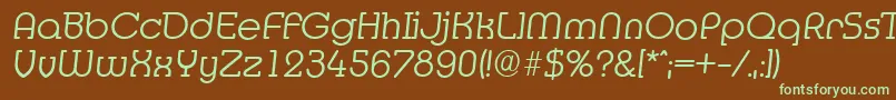 Шрифт MexicoserialLightItalic – зелёные шрифты на коричневом фоне