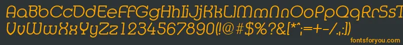 MexicoserialLightItalic Font – Orange Fonts on Black Background