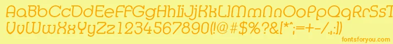 MexicoserialLightItalic Font – Orange Fonts on Yellow Background