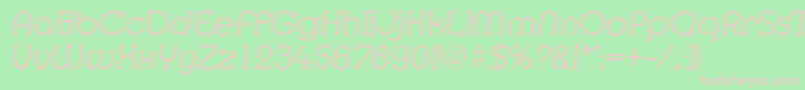 MexicoserialLightItalic-fontti – vaaleanpunaiset fontit vihreällä taustalla