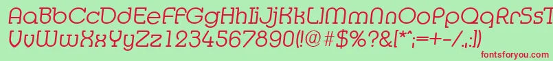 MexicoserialLightItalic Font – Red Fonts on Green Background