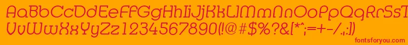 MexicoserialLightItalic Font – Red Fonts on Orange Background