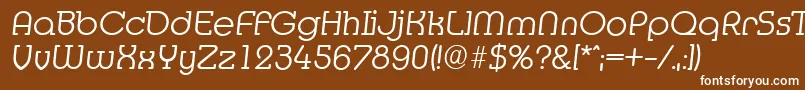 MexicoserialLightItalic Font – White Fonts on Brown Background