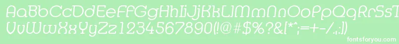 MexicoserialLightItalic Font – White Fonts on Green Background