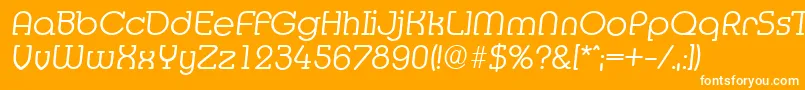 フォントMexicoserialLightItalic – オレンジの背景に白い文字
